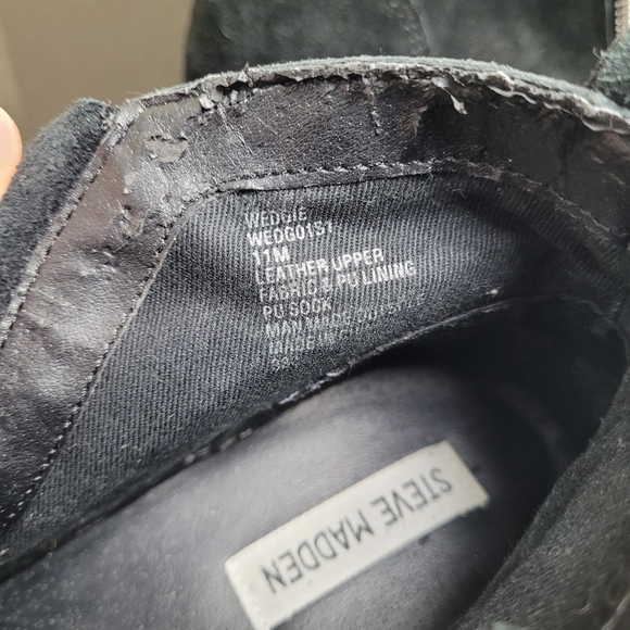 Steve Madden Wedgie Hidden Wedge Suede High Top Sneakers Size 11 - Picture 11 of 11